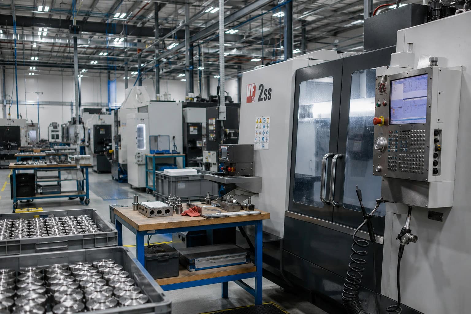 Industrielle Fertigung mit CNC-Maschinen bei tensoryze.